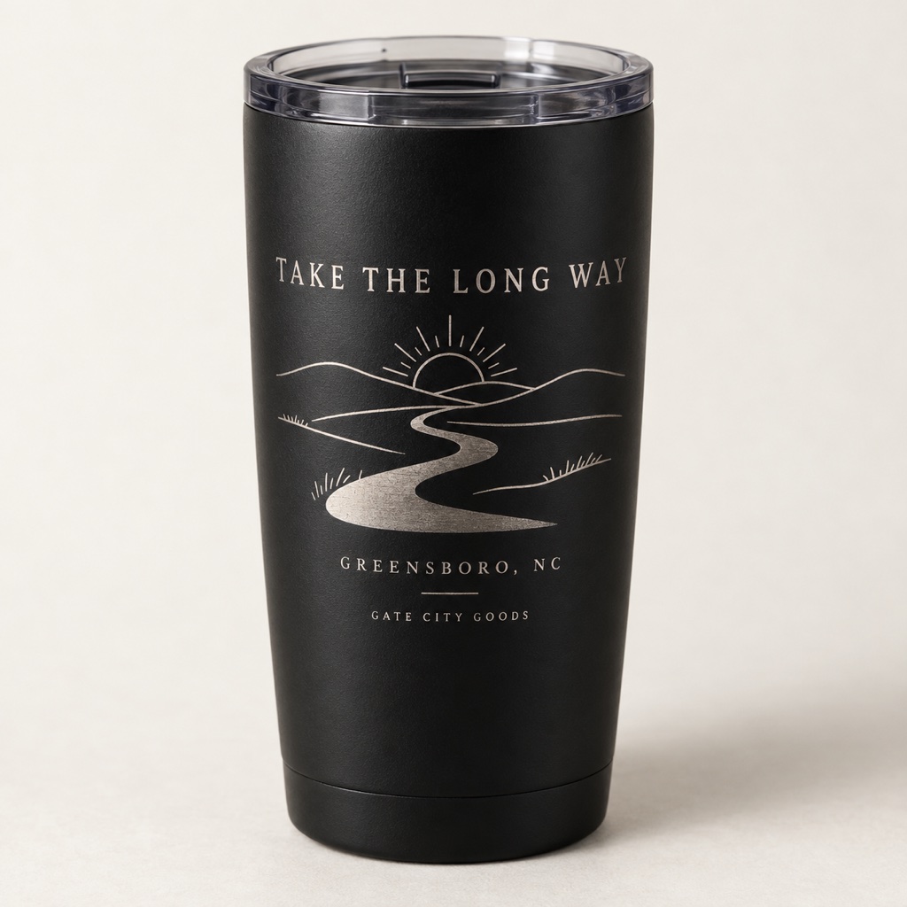 Engraved tumbler design example